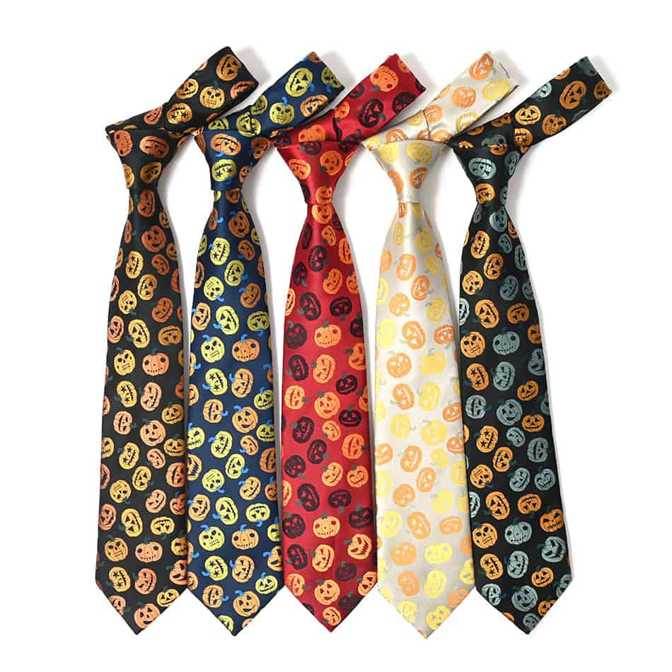 Orange Halloween pumpkin Tie 1 Orange Halloween pumpkin Tie 1