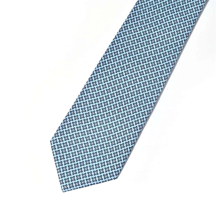 YiLi Light Blue Floral Silk Tie - Sustainable Elegance