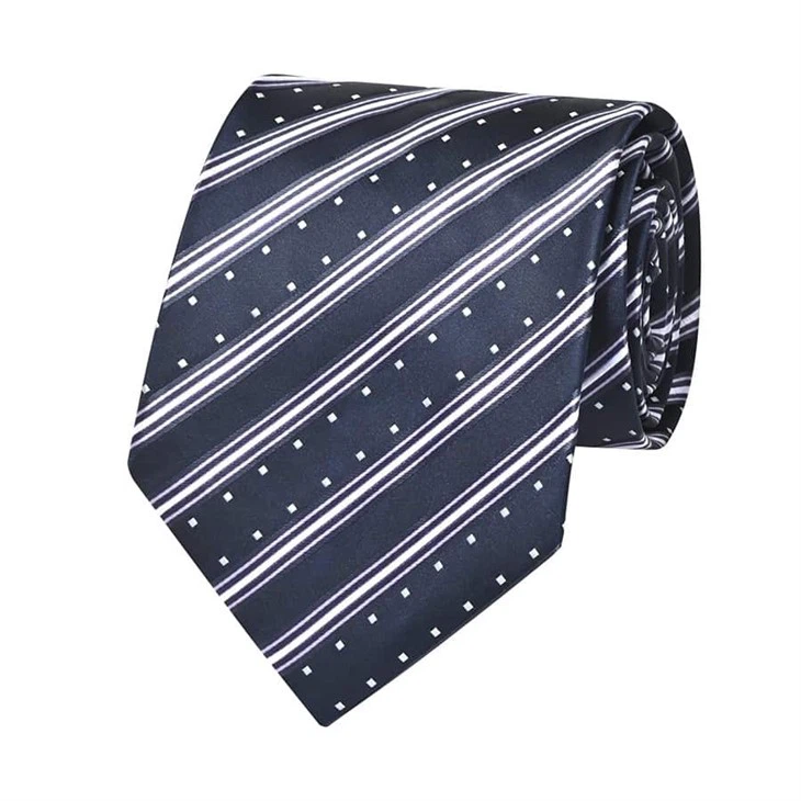YiLi Wide Jacquard Red Striped Men's Necktie